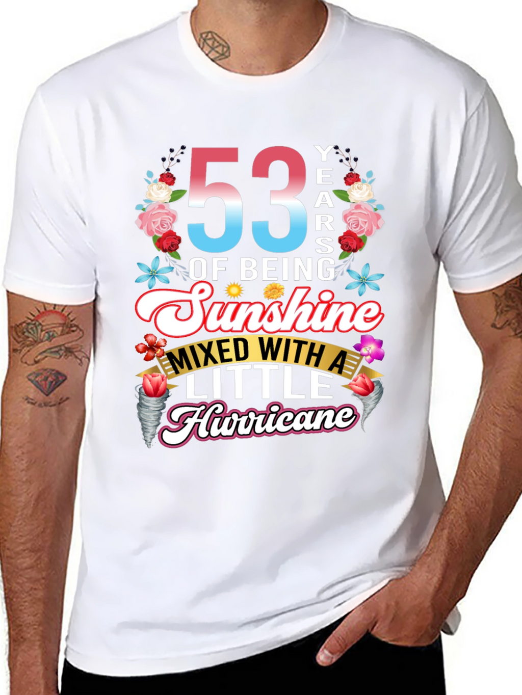 53 Years of Sunshine Mixed With Hurricane T-Shirt