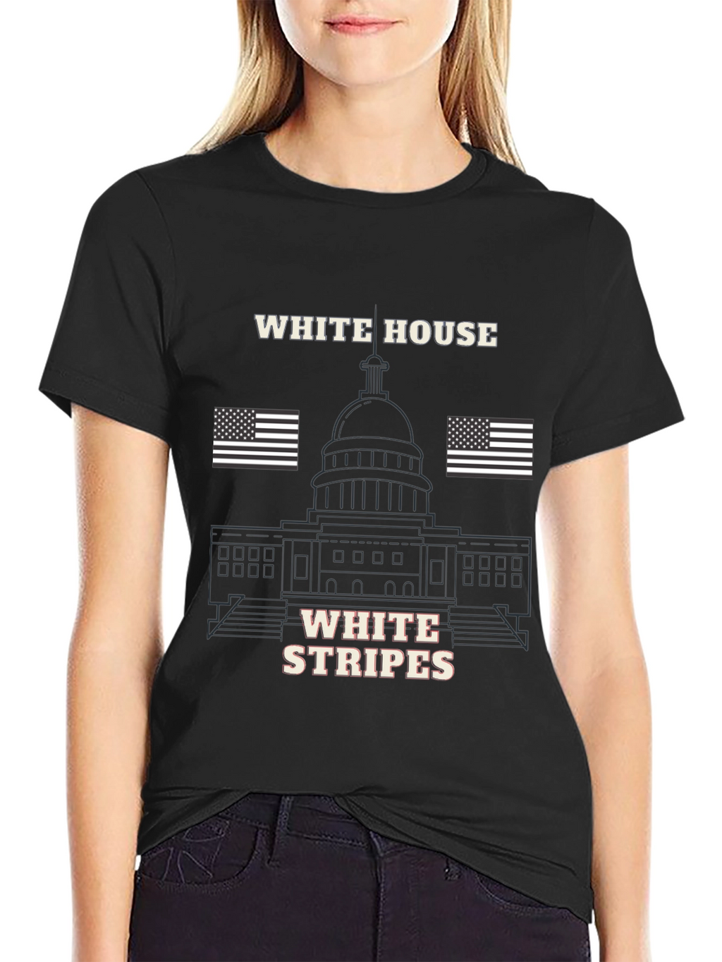 White House Stripes Graphic T-Shirt