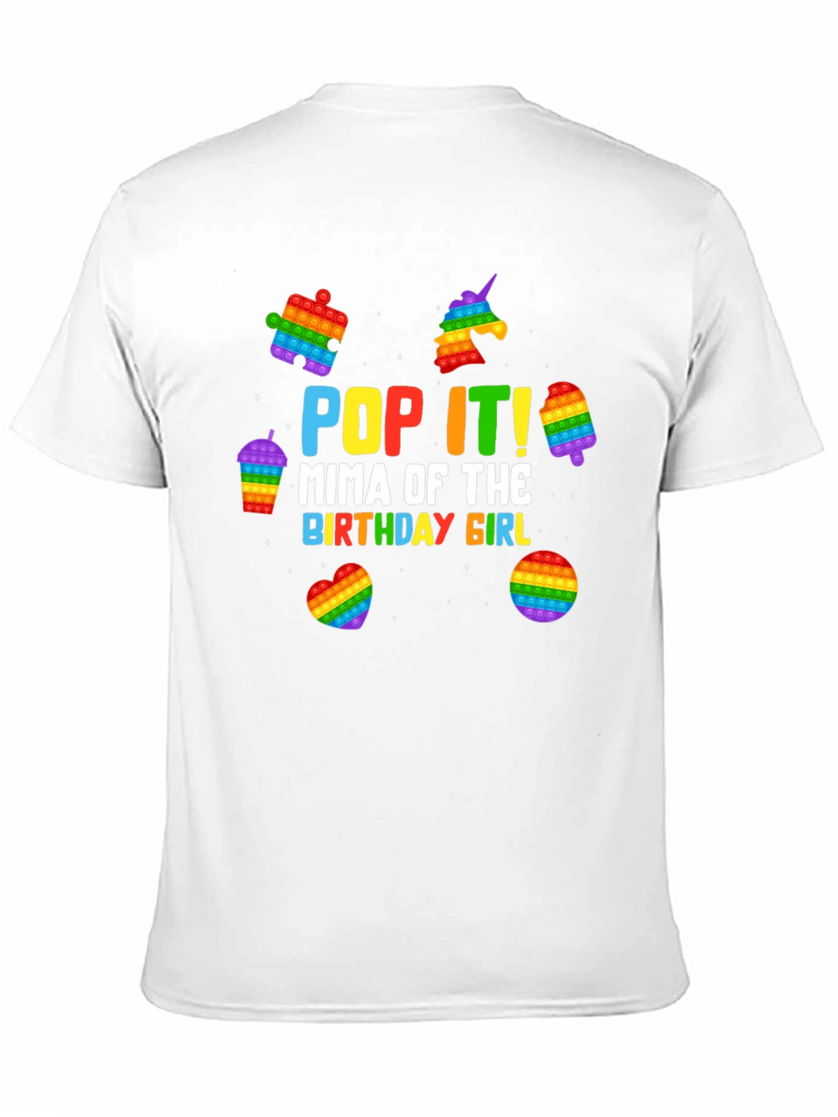 Pop It Mima Birthday Girl Black T-Shirt