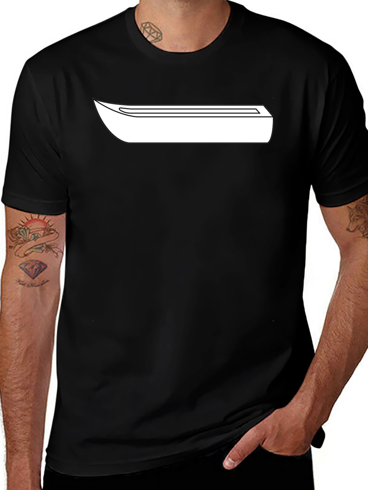 Minimalist Graphic Tee - Black Cotton Blend