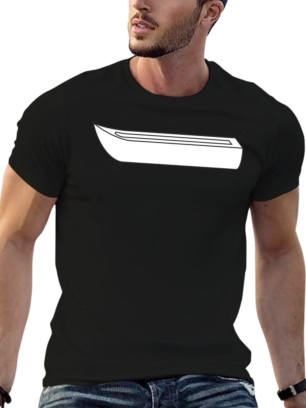 Minimalist Graphic Tee - Black Cotton Blend