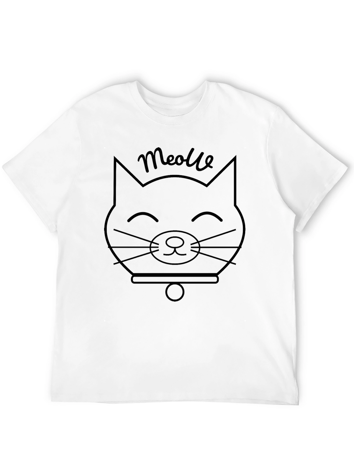 Meowlle Cat Graphic Tee - Black