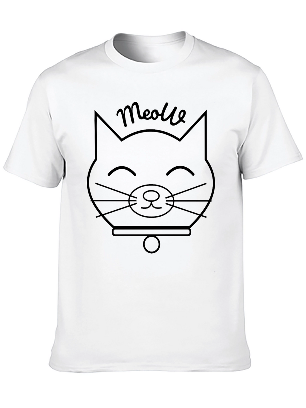 Meowlle Cat Graphic Tee - Black