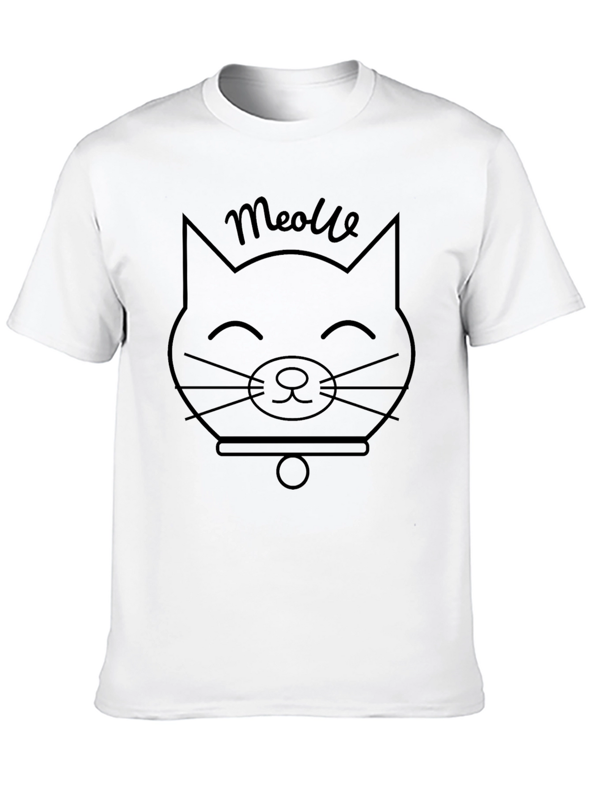Meowlle Cat Graphic Tee - Black