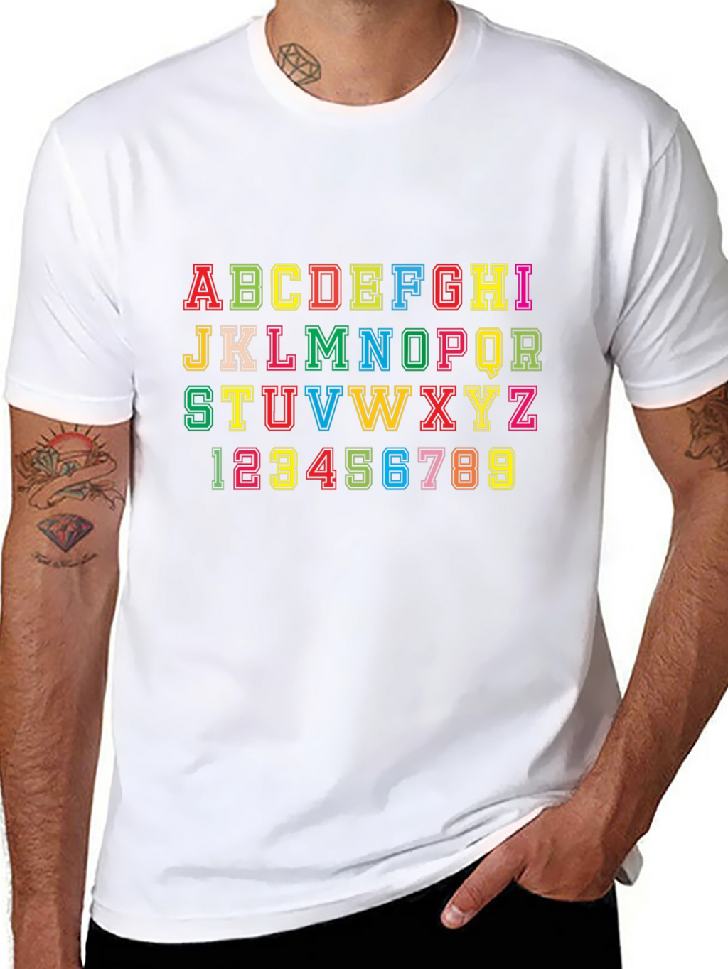 Alphabet & Numbers Graphic Tee - Fun Design!