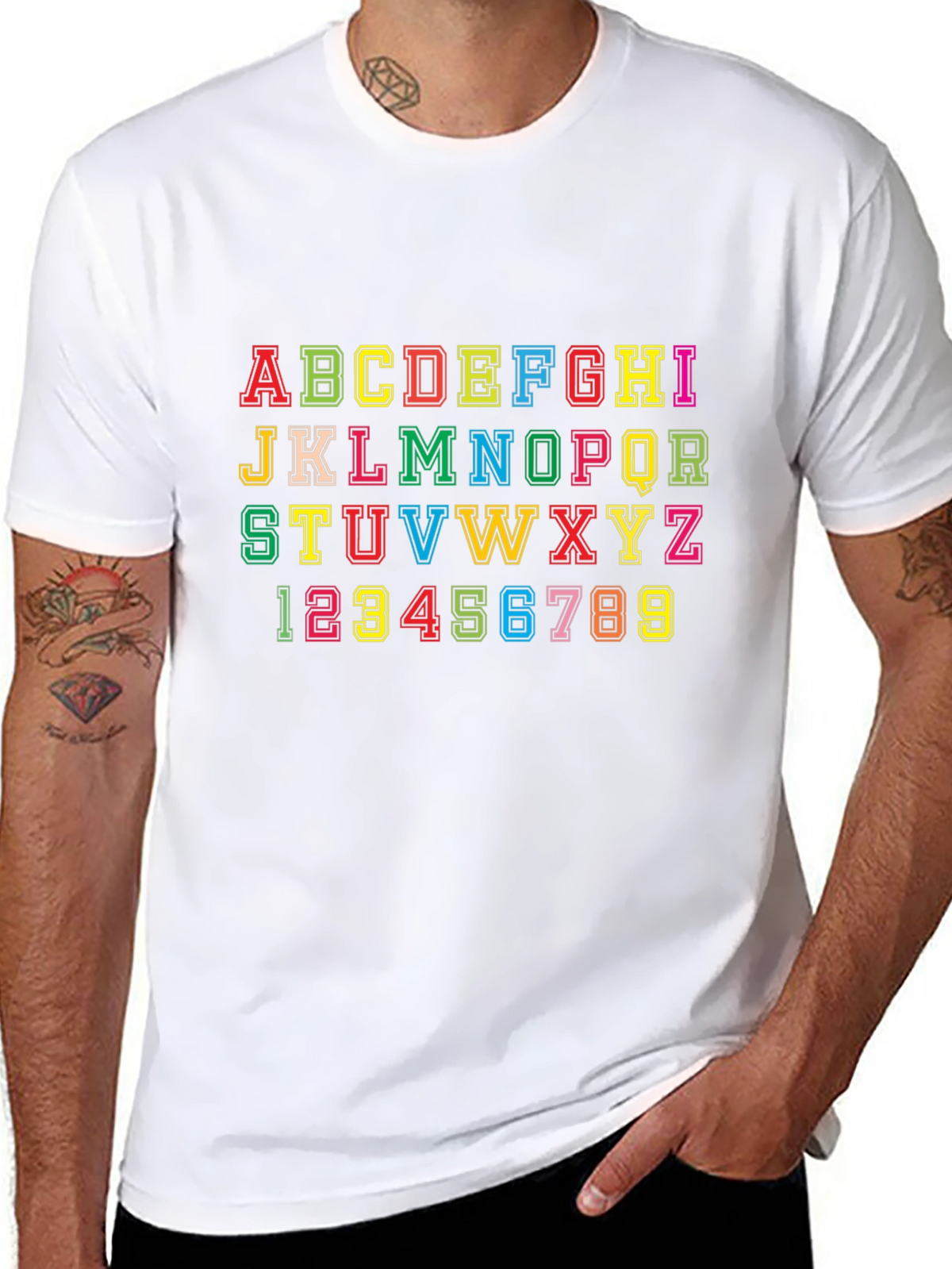 Alphabet & Numbers Graphic Tee - Fun Design!