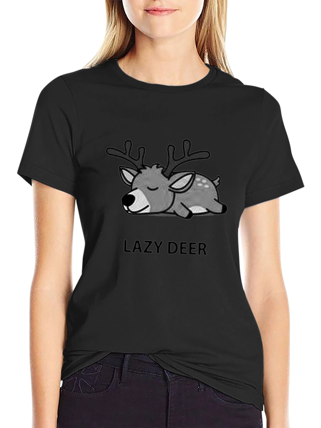 Lazy Deer Graphic Tee - Unisex Cotton T-Shirt