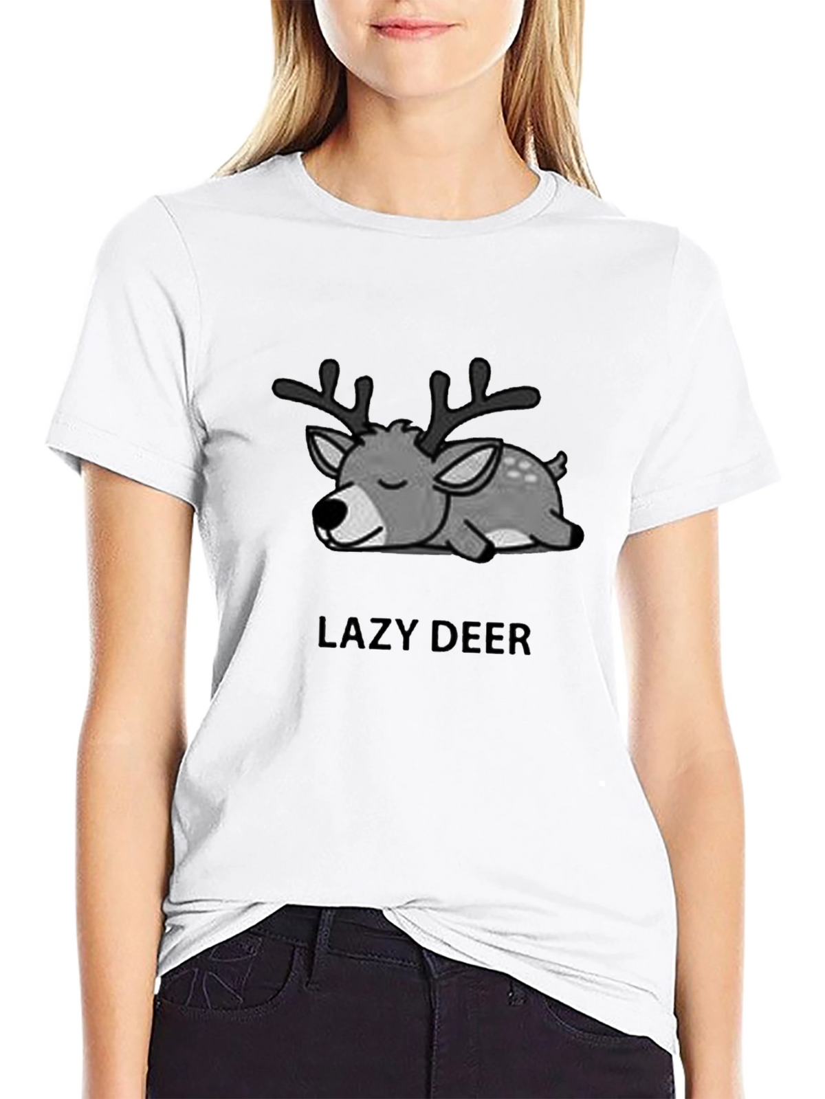 Lazy Deer Graphic Tee - Unisex Cotton T-Shirt