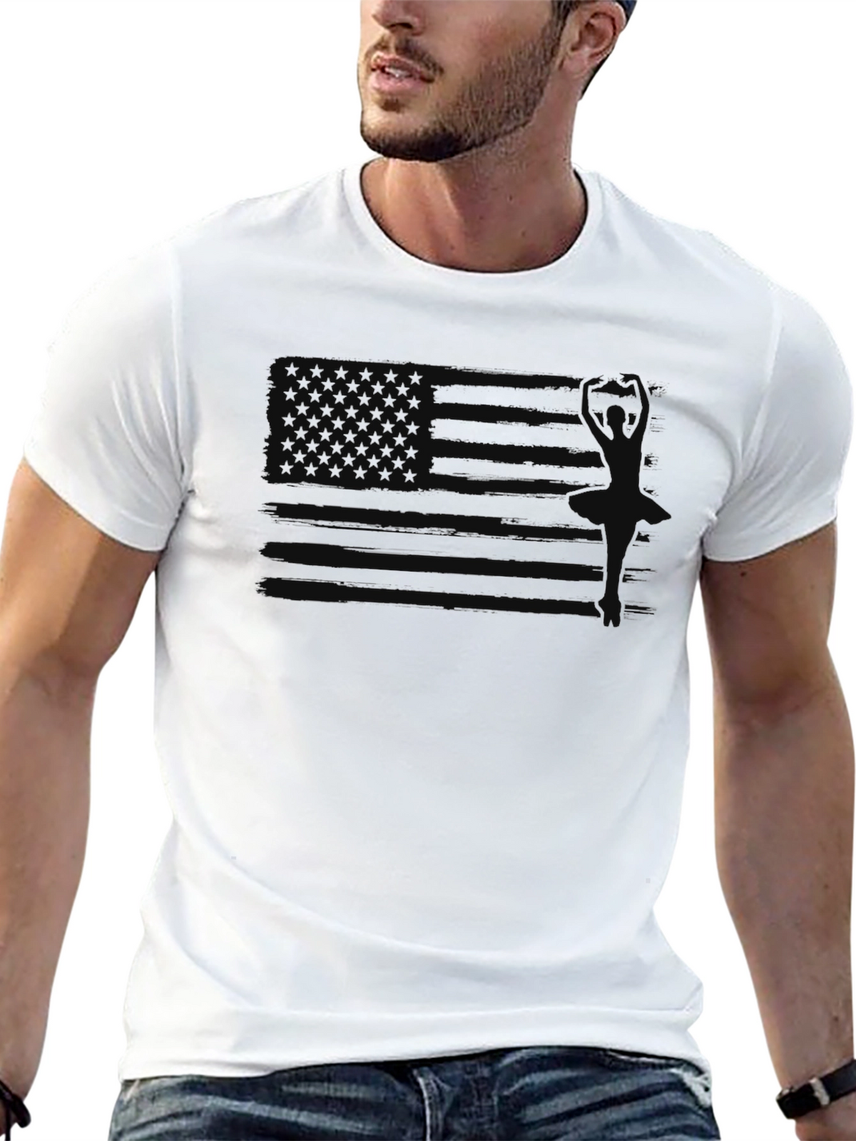 American Flag Black T-Shirt