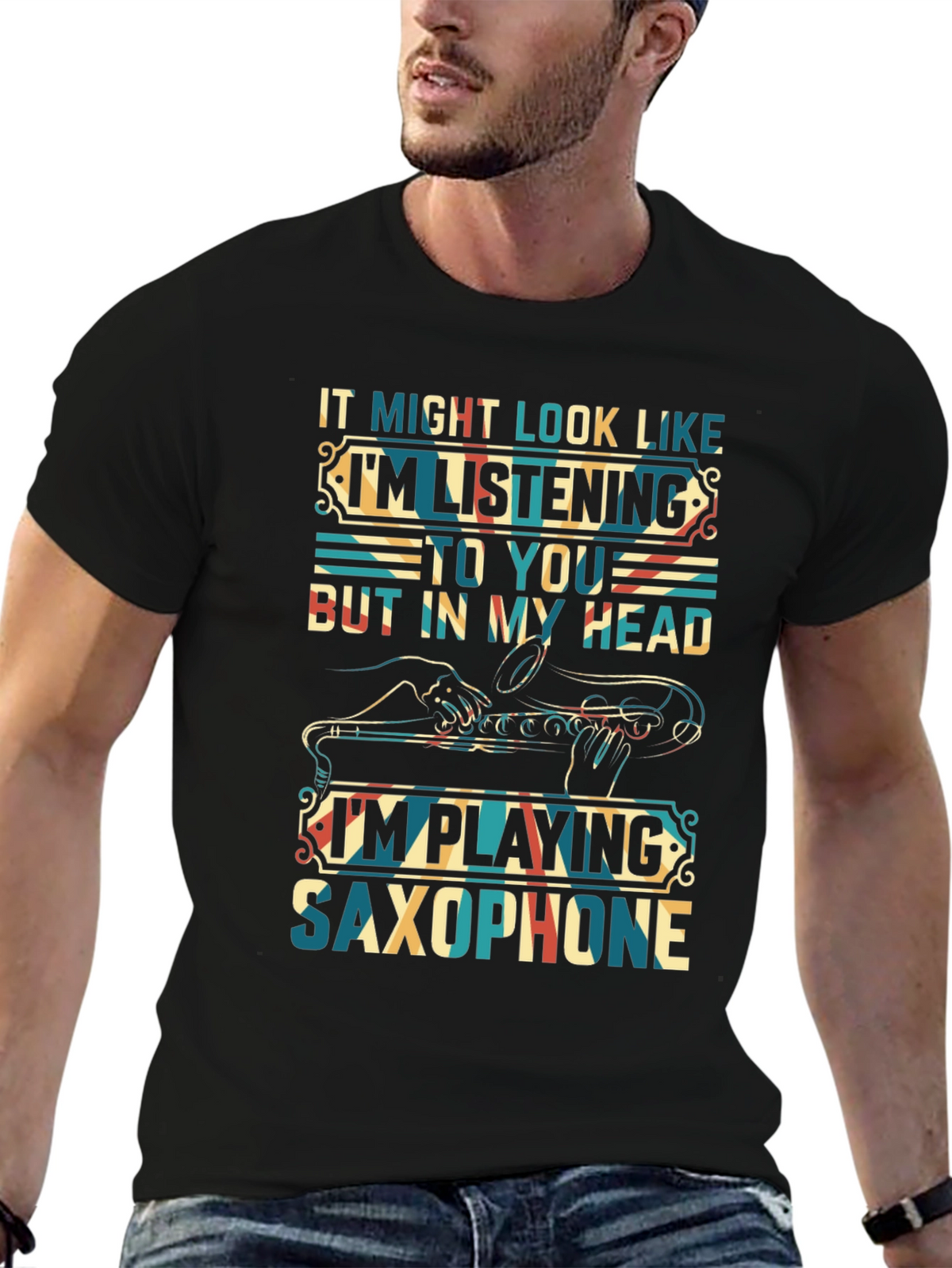 Saxophone Player T-Shirt:  Im Playing Saxophone In My Head