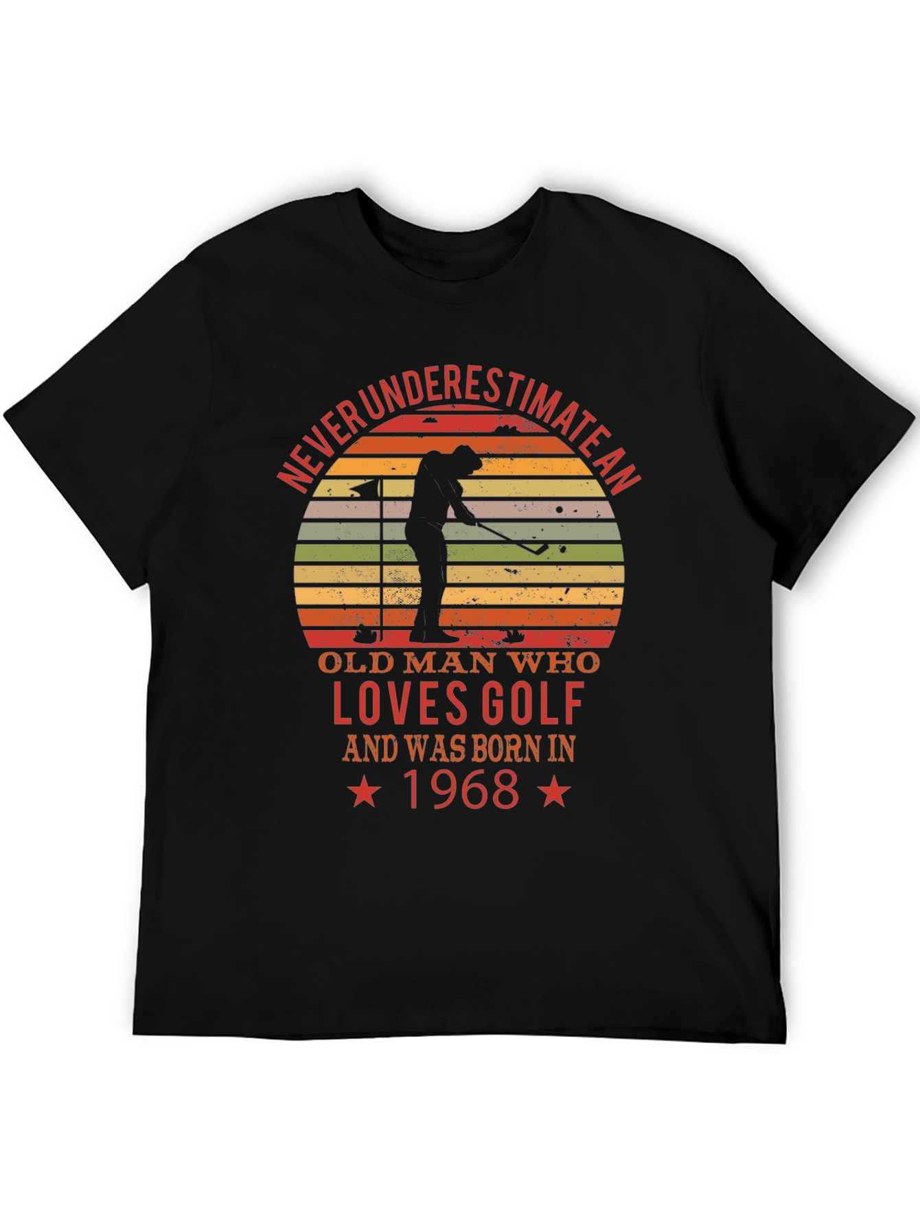 Never Underestimate Old Man Golf 1968 T-Shirt