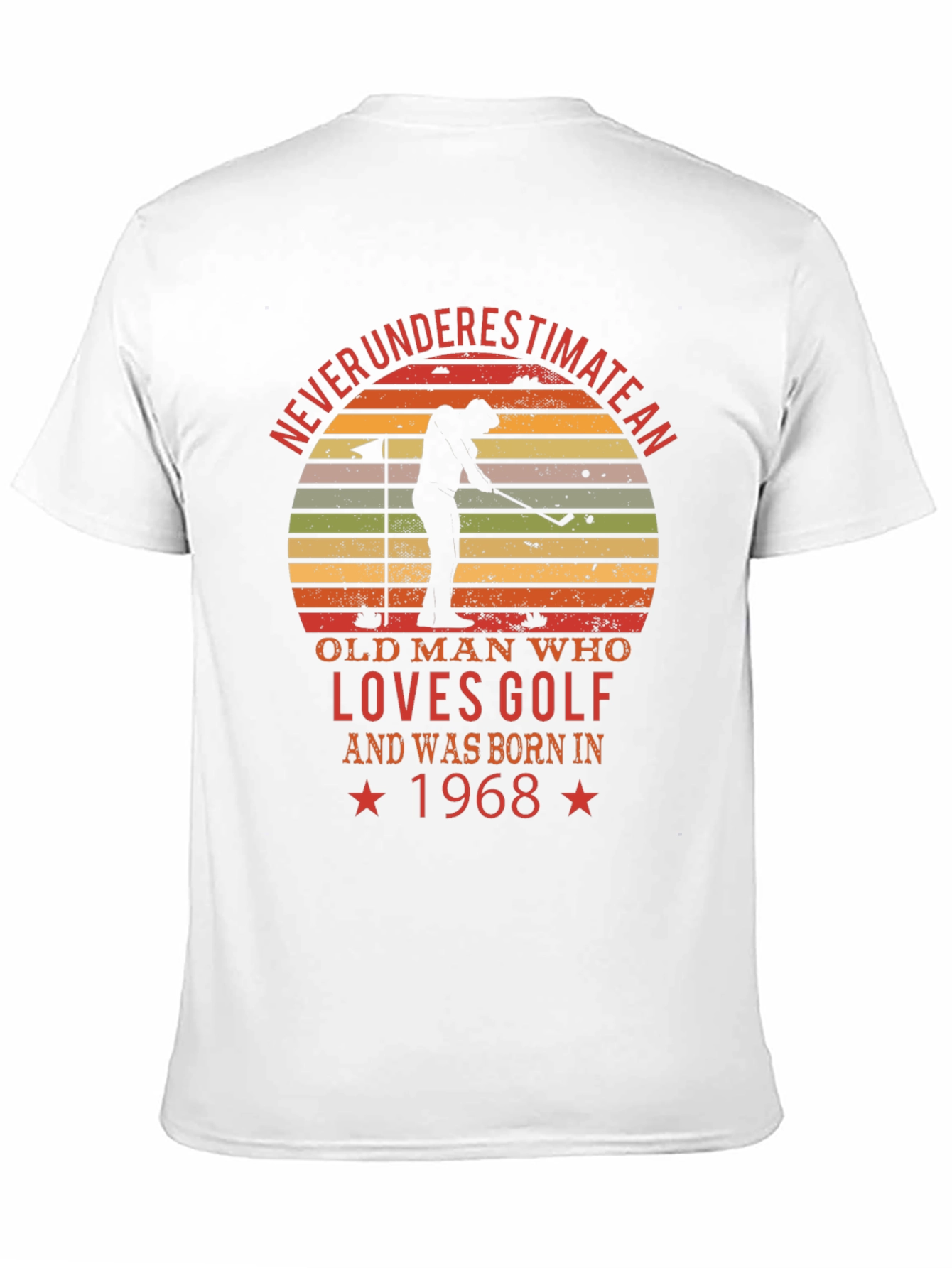 Never Underestimate Old Man Golf 1968 T-Shirt