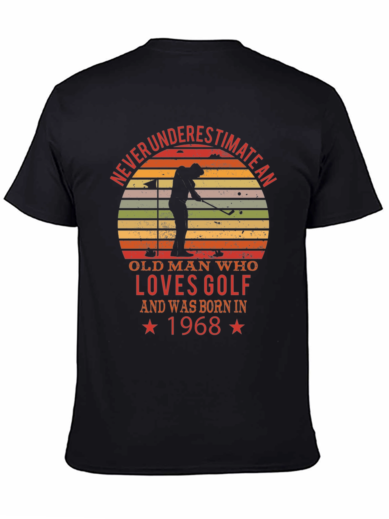 Never Underestimate Old Man Golf 1968 T-Shirt