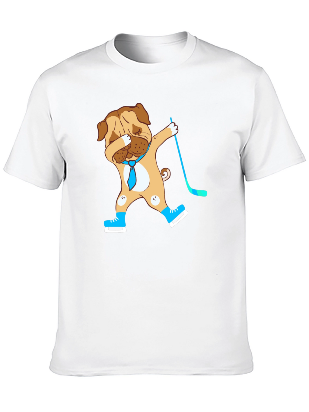 Dabbing Dog Hockey Player Graphic T-Shirt