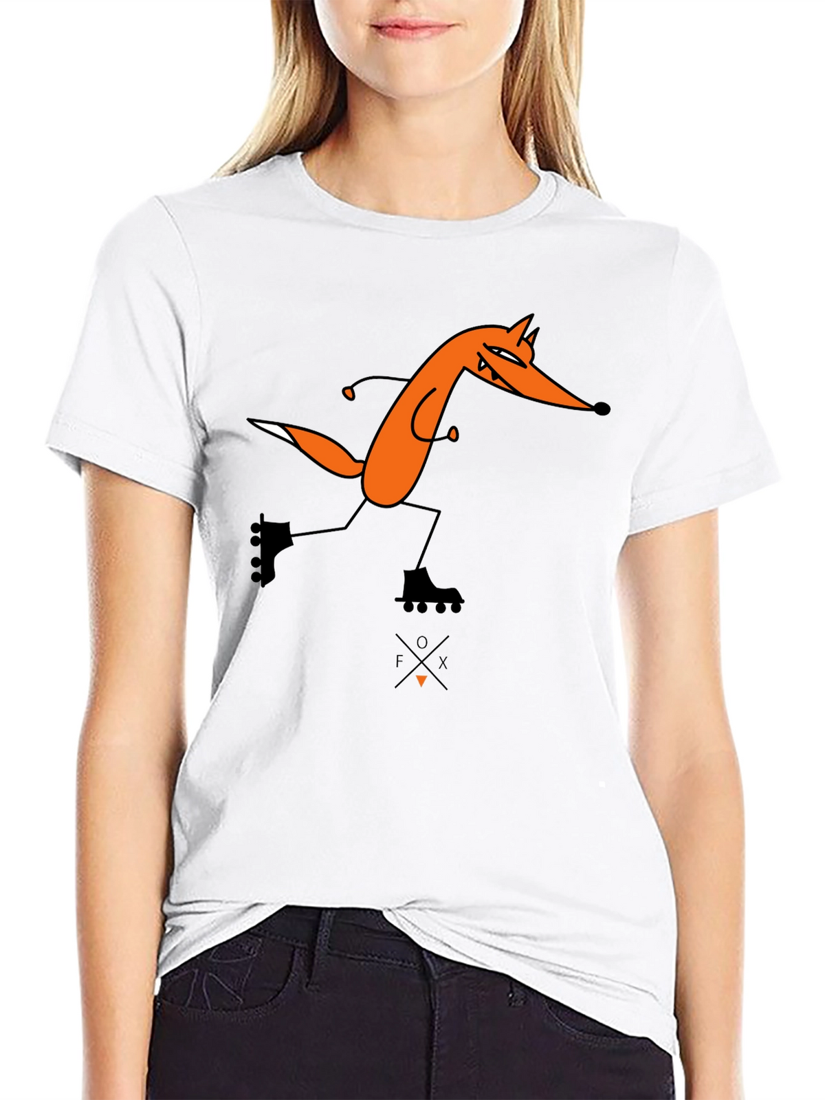 Funny Fox Roller Skating Graphic Tee