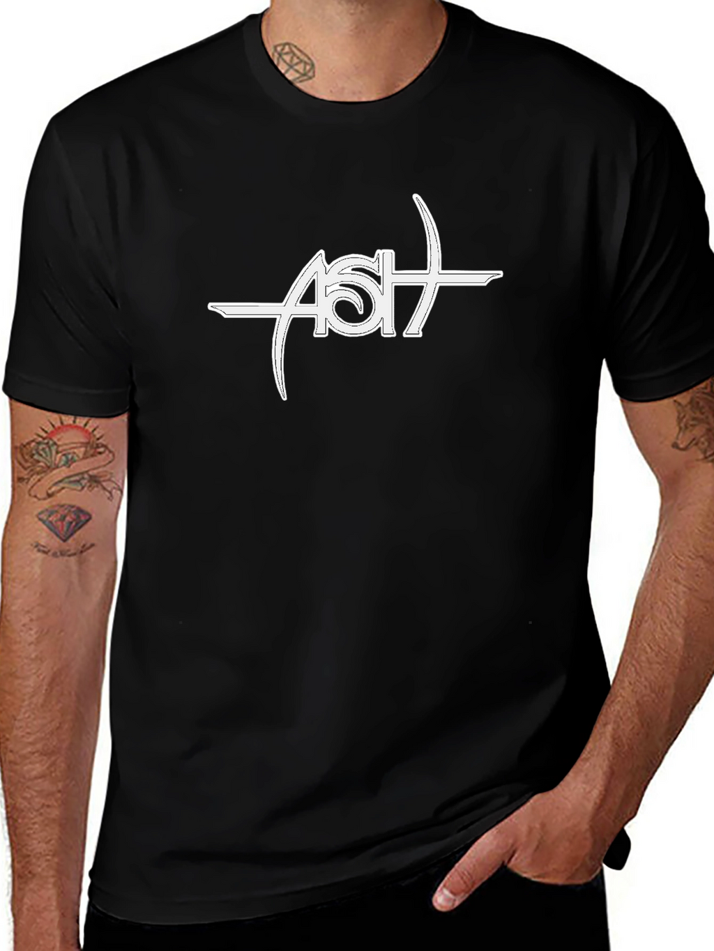 Ash Band Logo Black T-Shirt - Music Fan Apparel