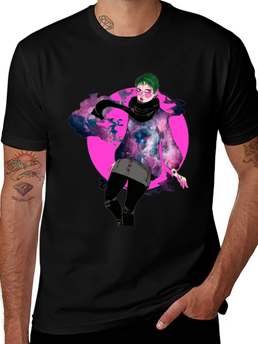 Galaxy Girl Graphic Tee - Unique Design