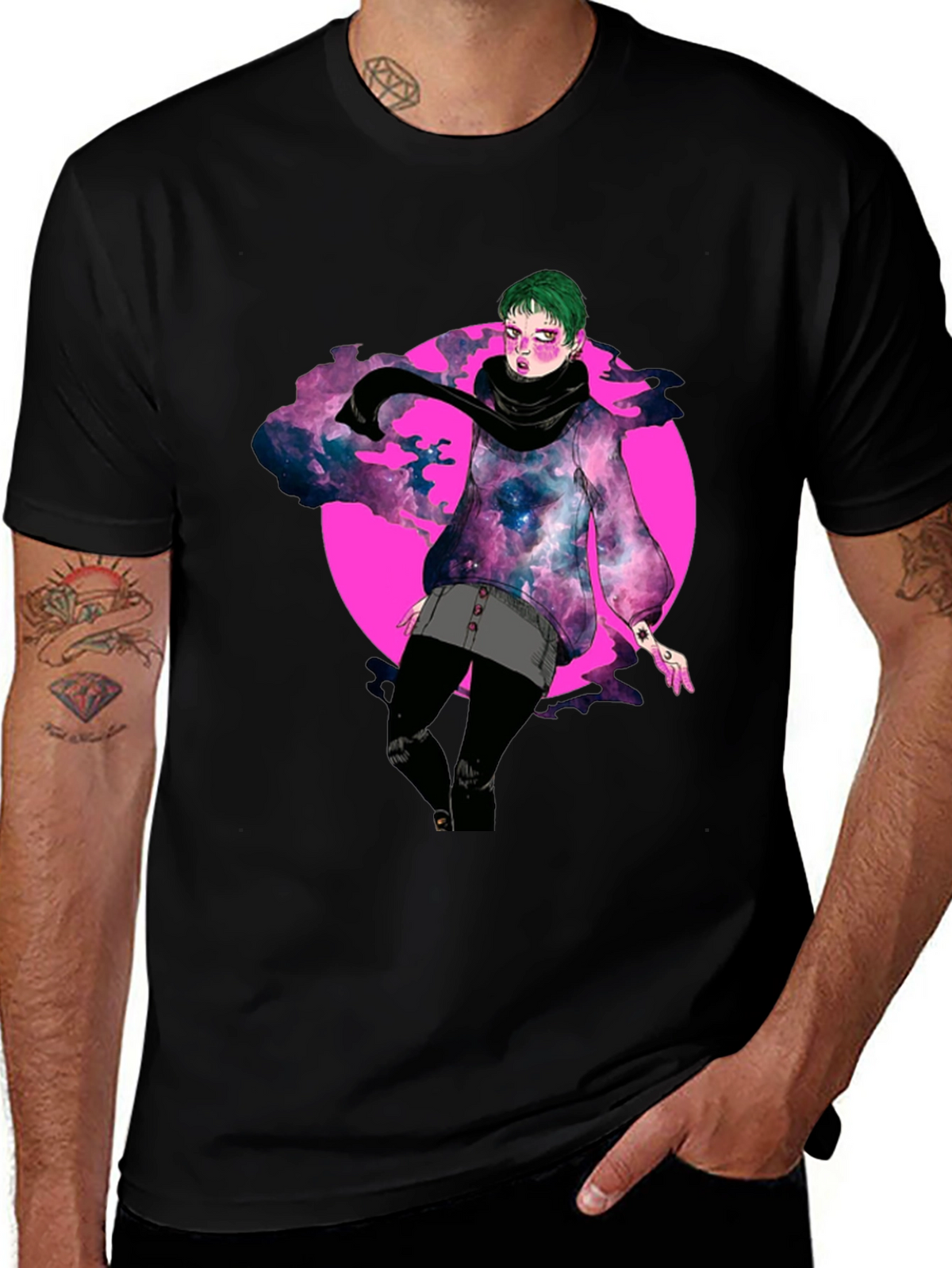 Galaxy Girl Graphic Tee - Unique Design