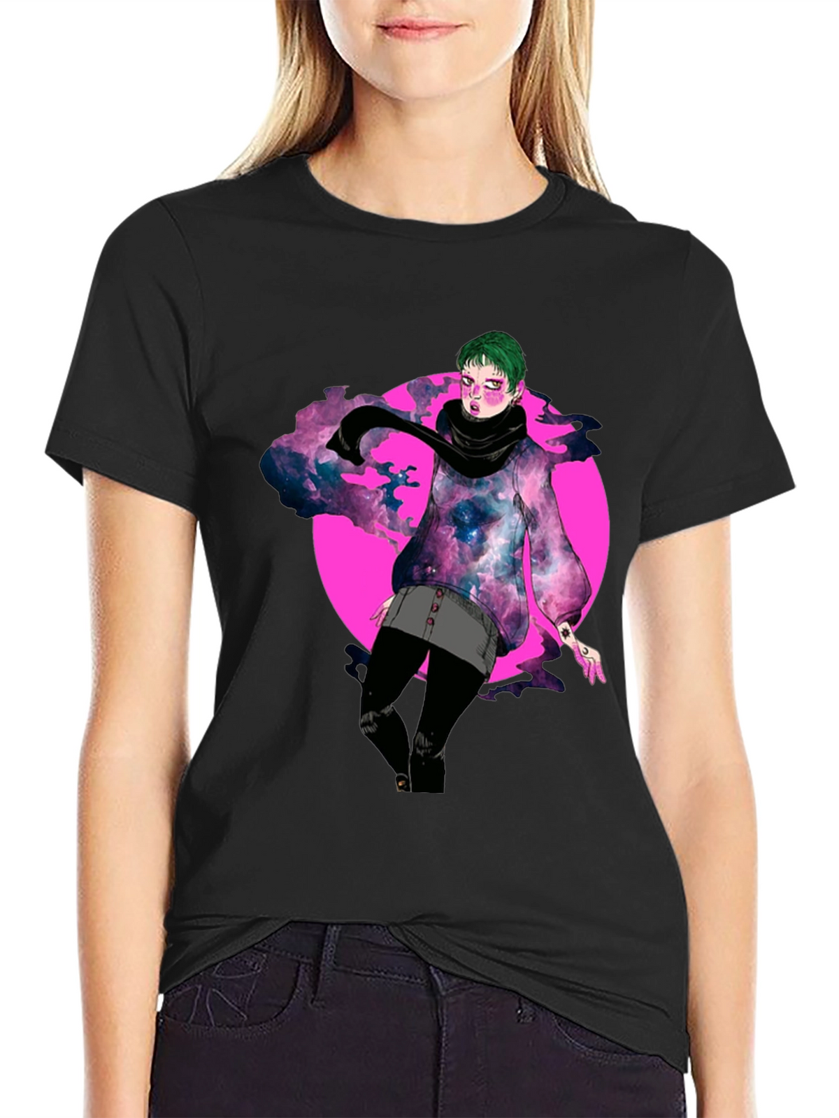 Galaxy Girl Graphic Tee - Unique Design