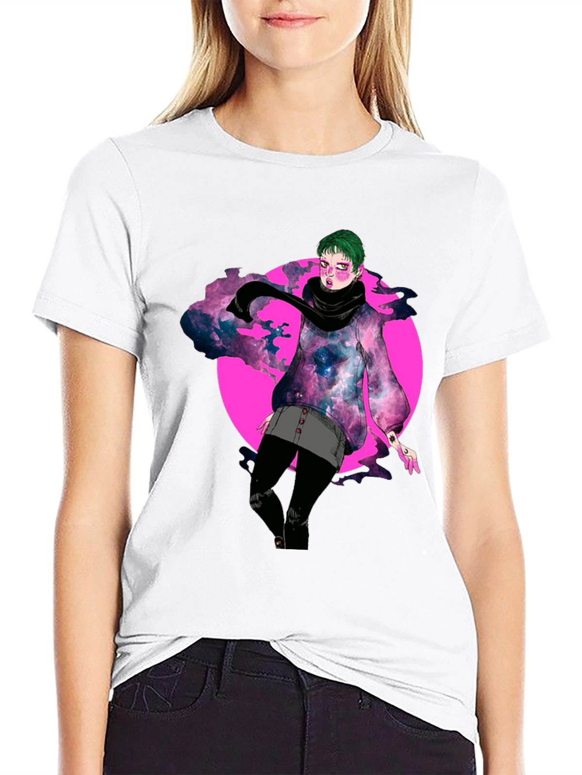 Galaxy Girl Graphic Tee - Unique Design