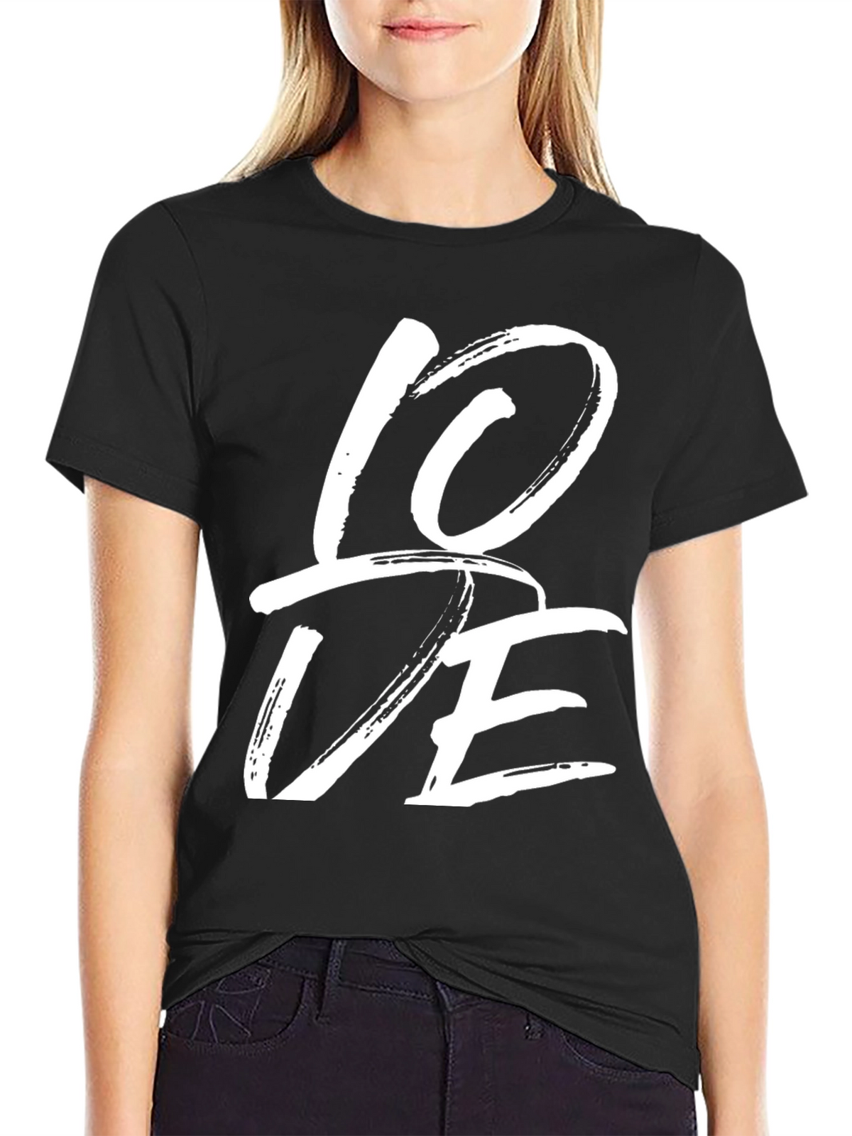 Love Graphic Tee - Stylish Black Casual T-Shirt