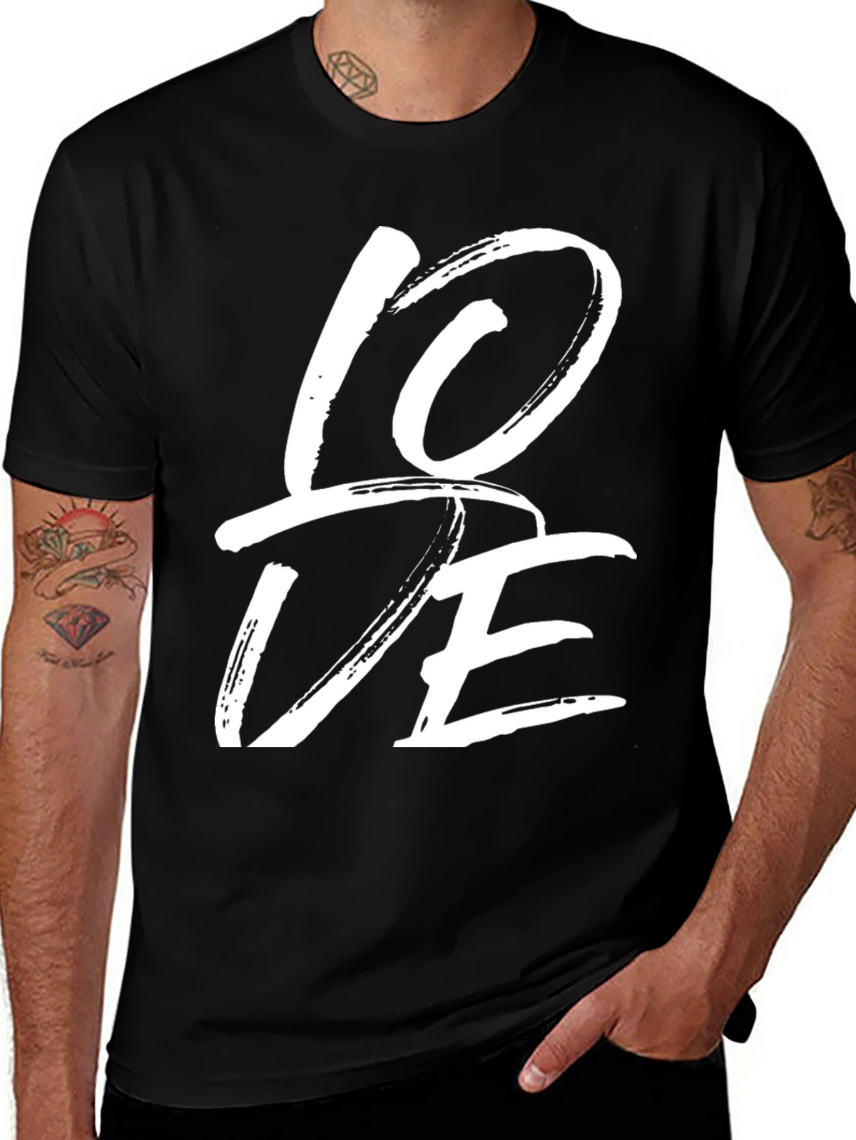 Love Graphic Tee - Stylish Black Casual T-Shirt