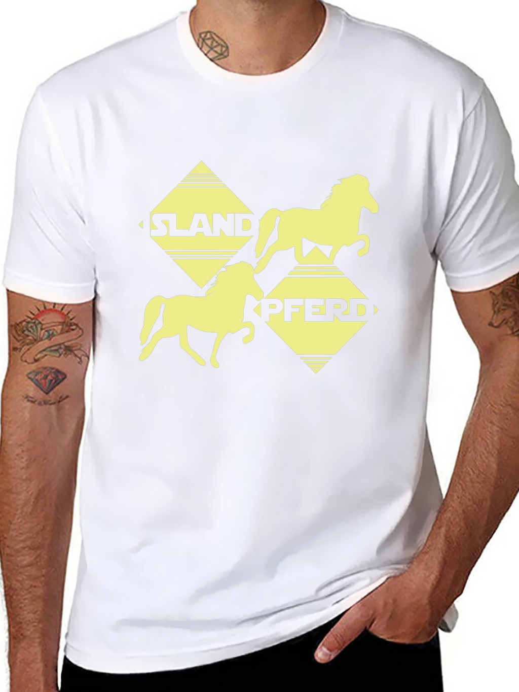 Islandpferd Graphic Tee - Black Cotton T-Shirt