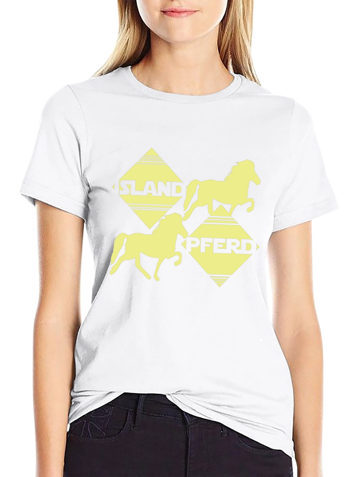 Islandpferd Graphic Tee - Black Cotton T-Shirt