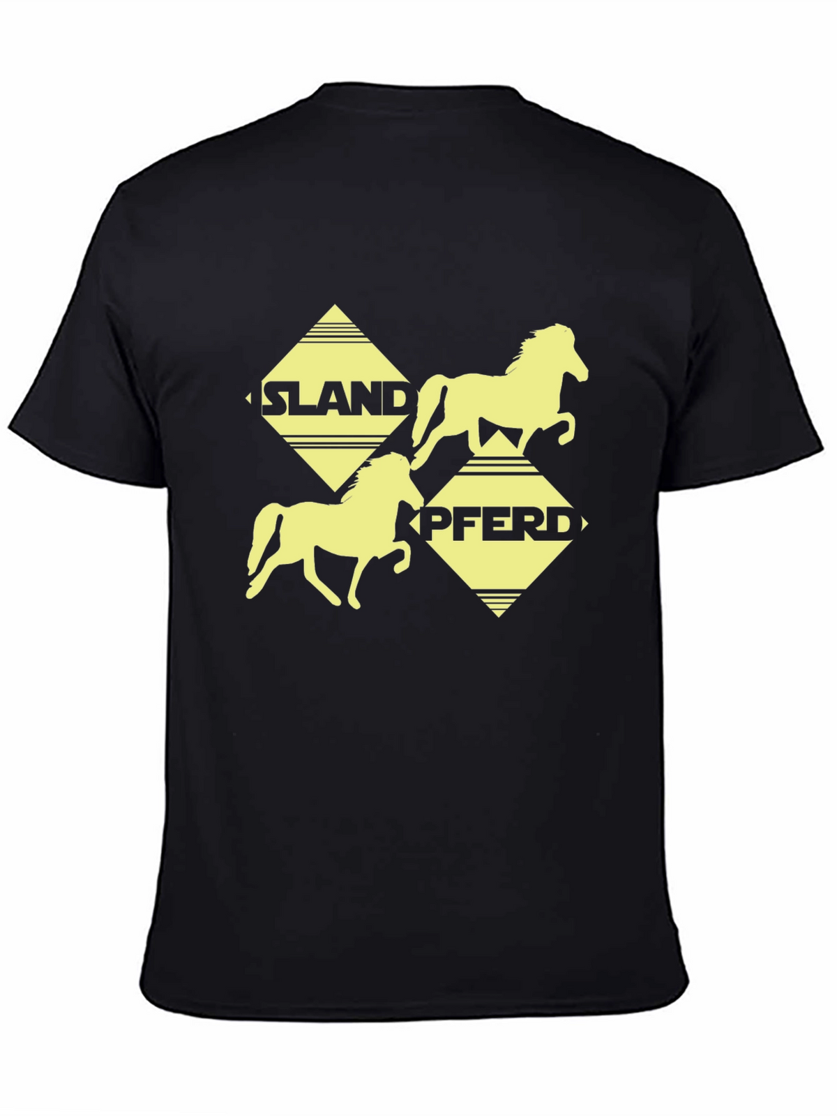 Islandpferd Graphic Tee - Black Cotton T-Shirt