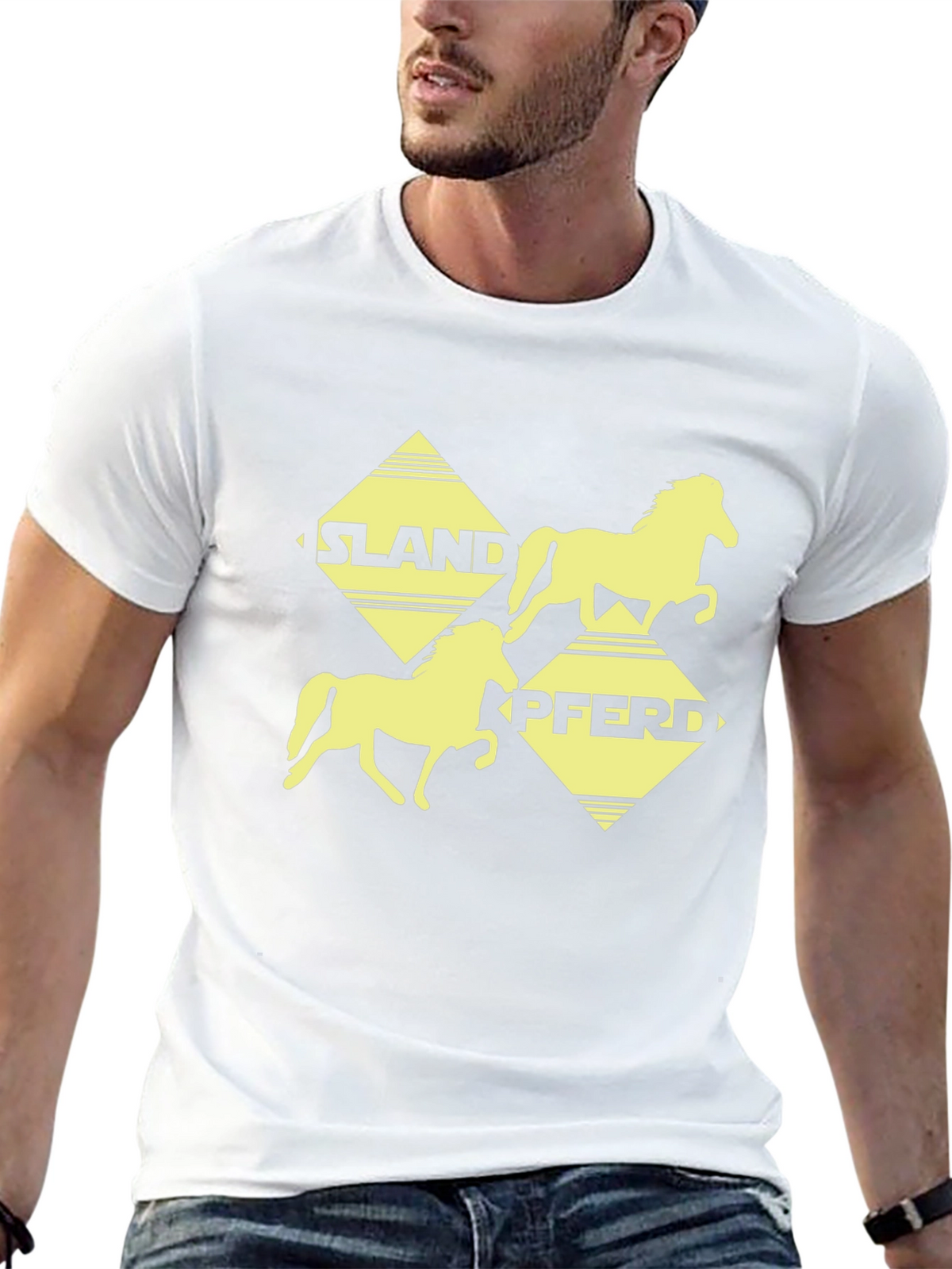 Islandpferd Graphic Tee - Black Cotton T-Shirt