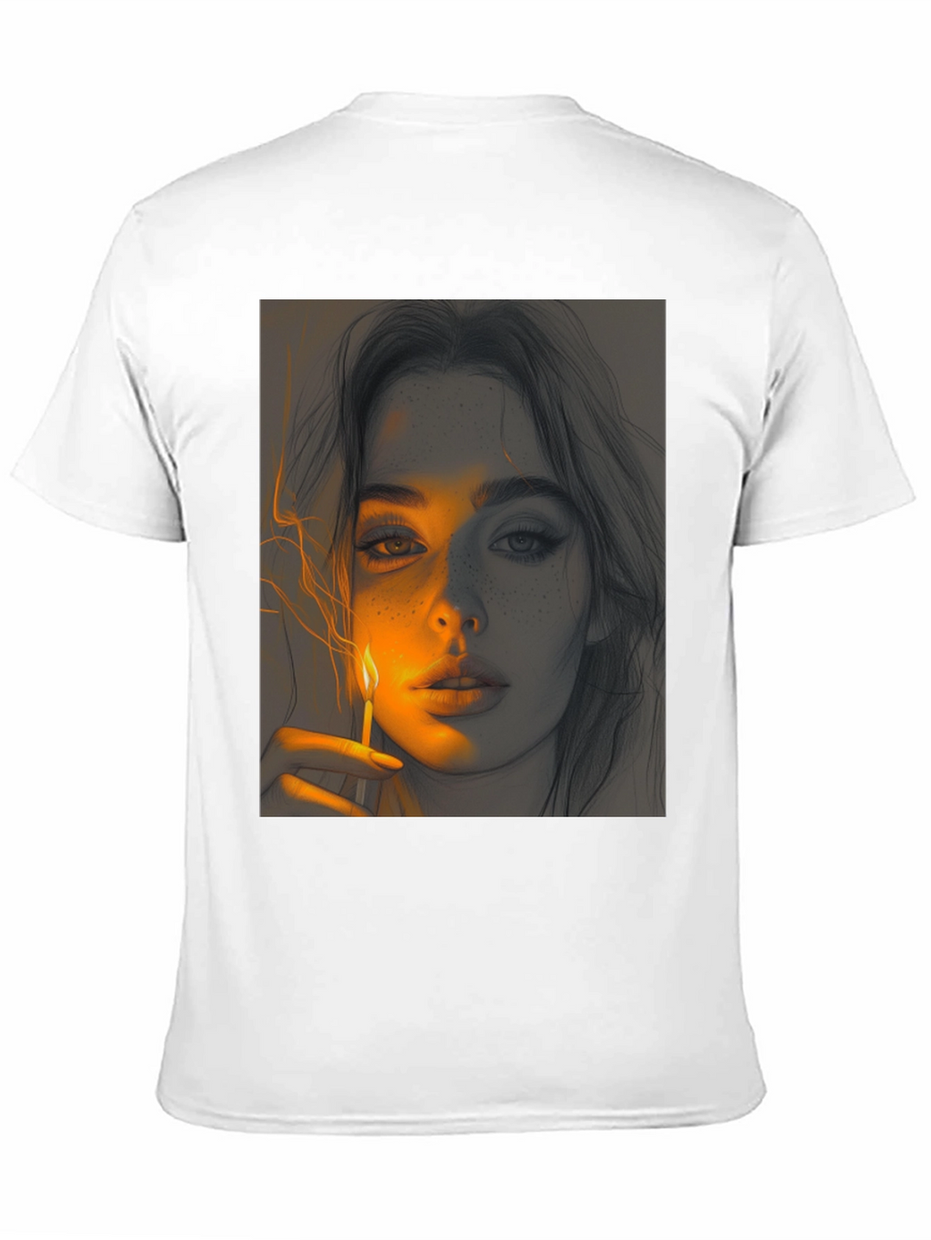 Artistic Portrait Graphic Tee - Soft Black Cotton