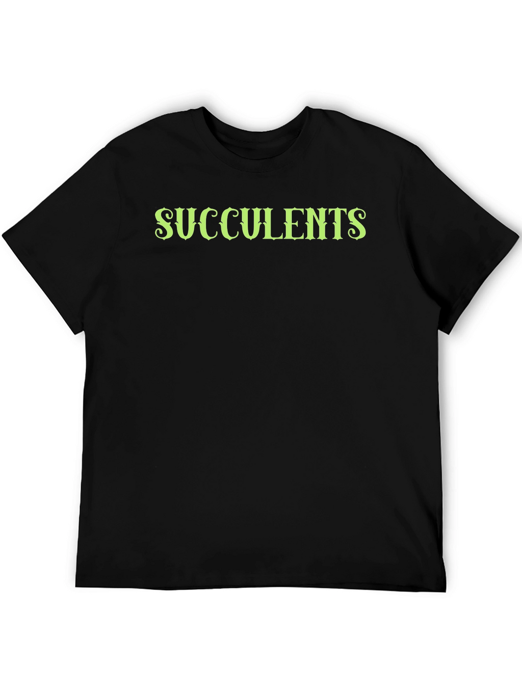 Succulents Graphic Black T-Shirt