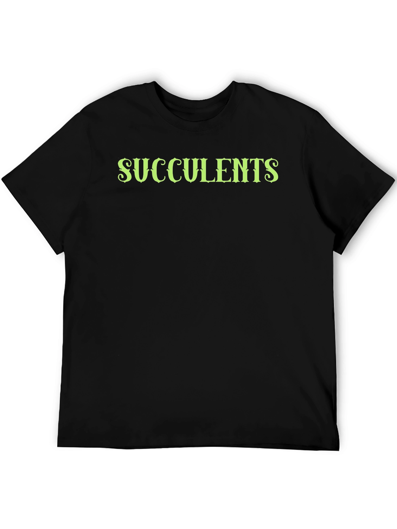 Succulents Graphic Black T-Shirt