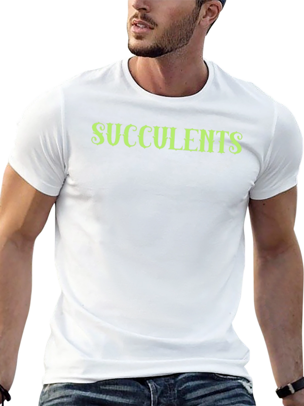Succulents Graphic Black T-Shirt