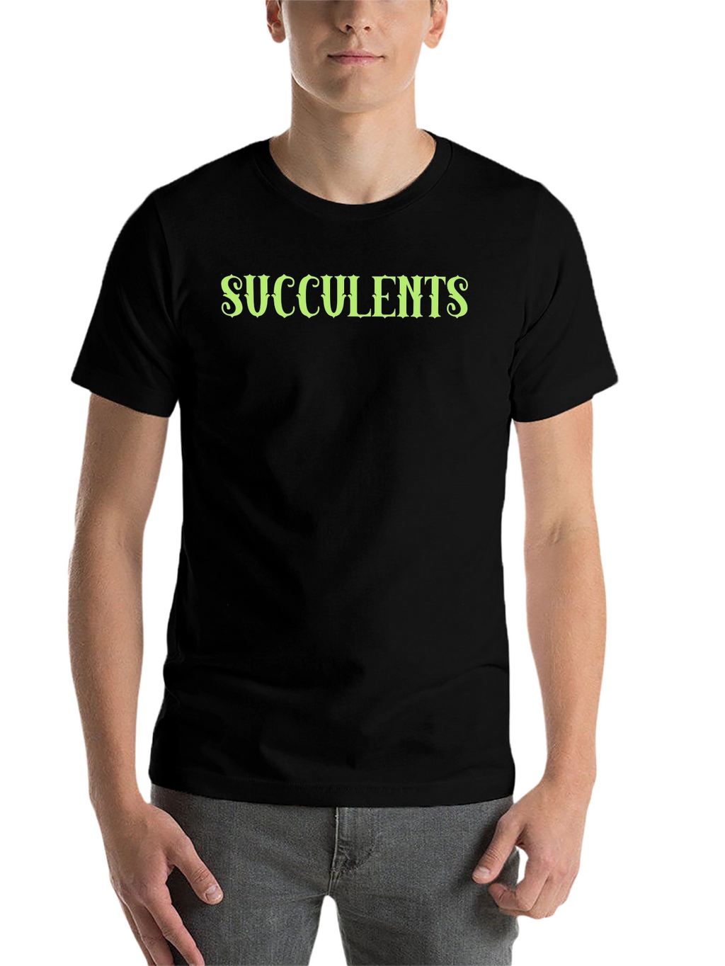 Succulents Graphic Black T-Shirt