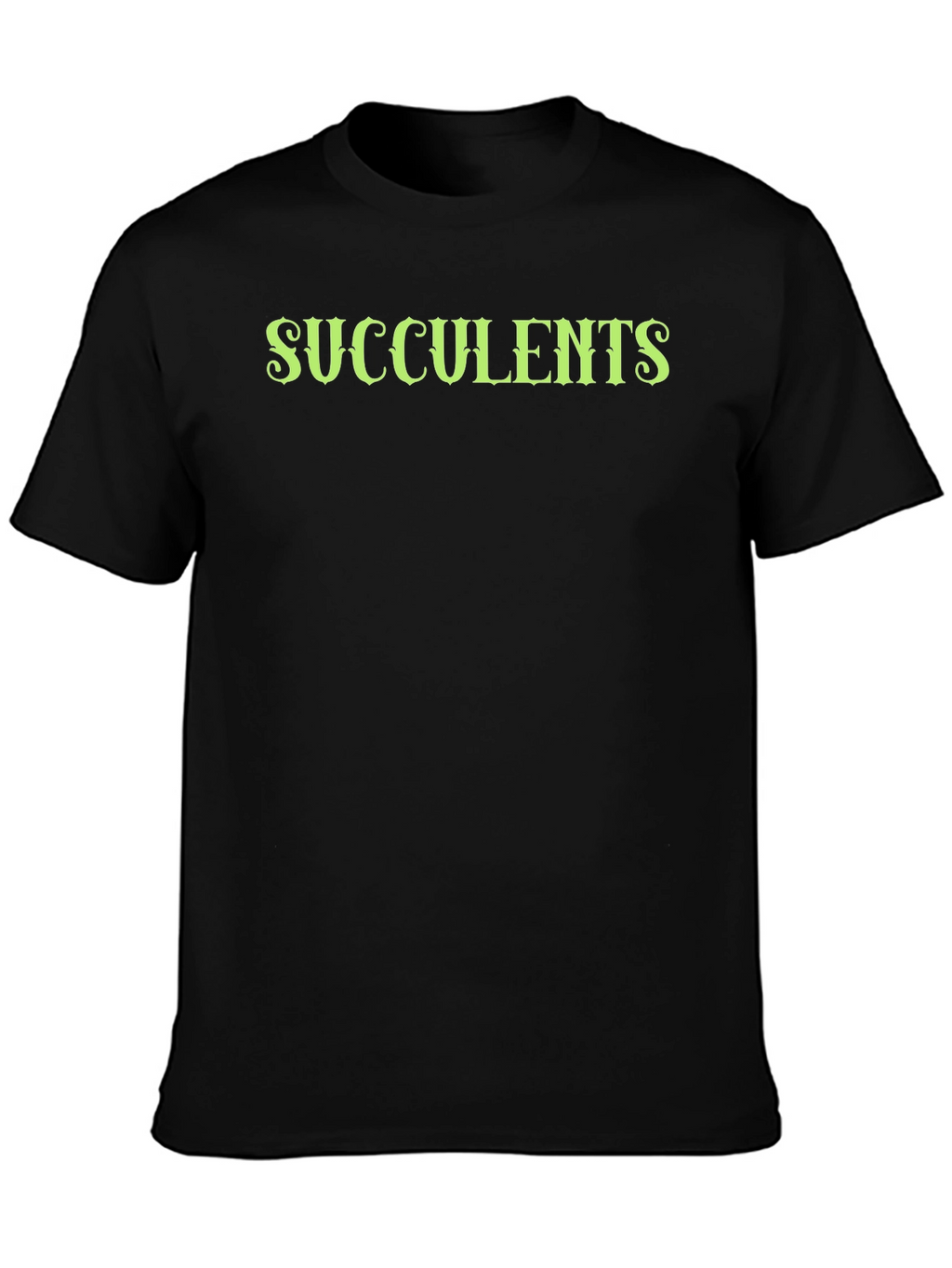 Succulents Graphic Black T-Shirt