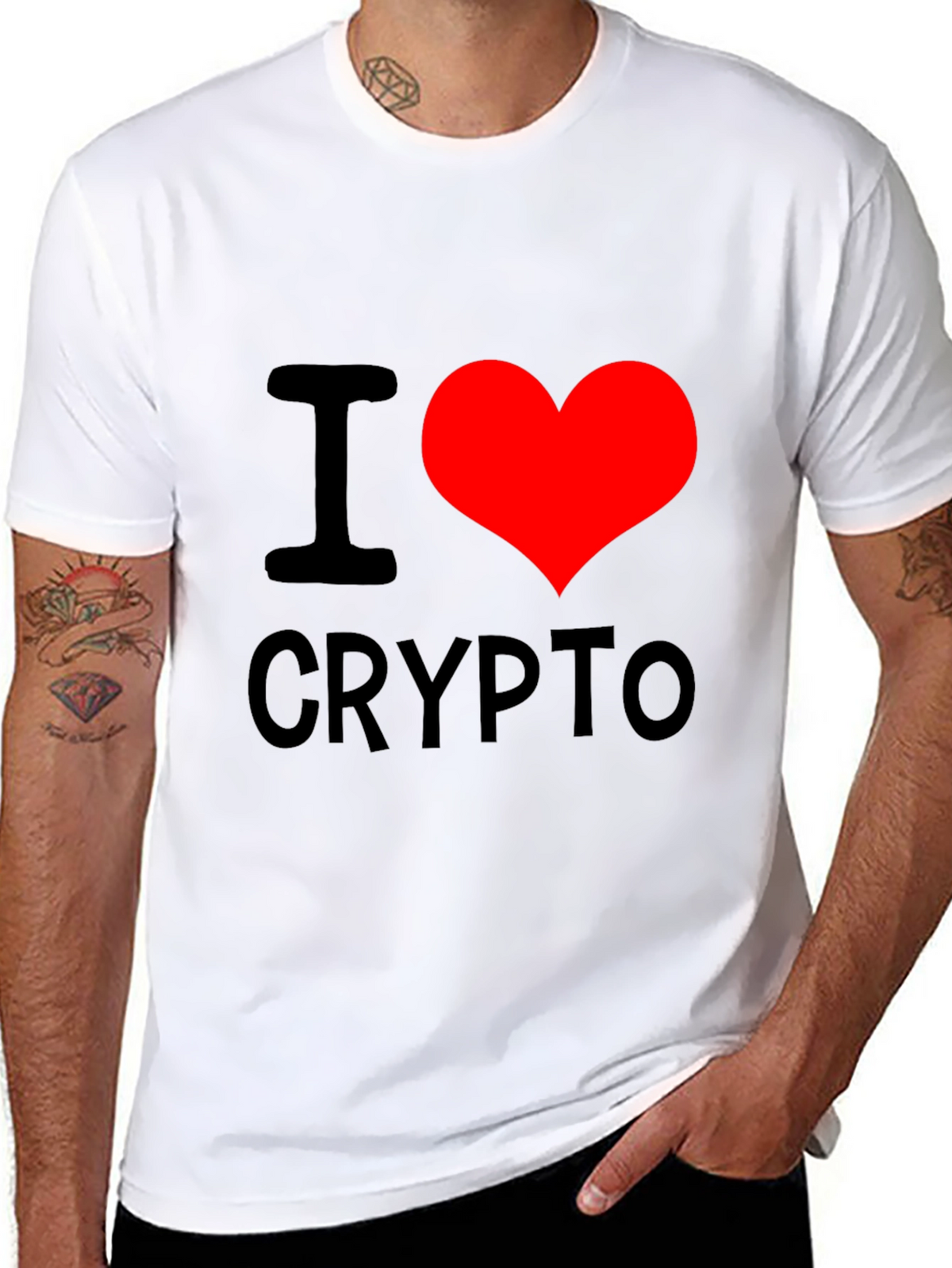 I Heart Crypto Black T-Shirt - Cryptocurrency Lover Tee