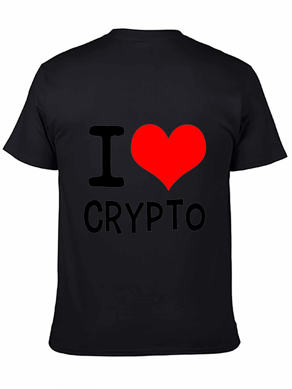 I Heart Crypto Black T-Shirt - Cryptocurrency Lover Tee