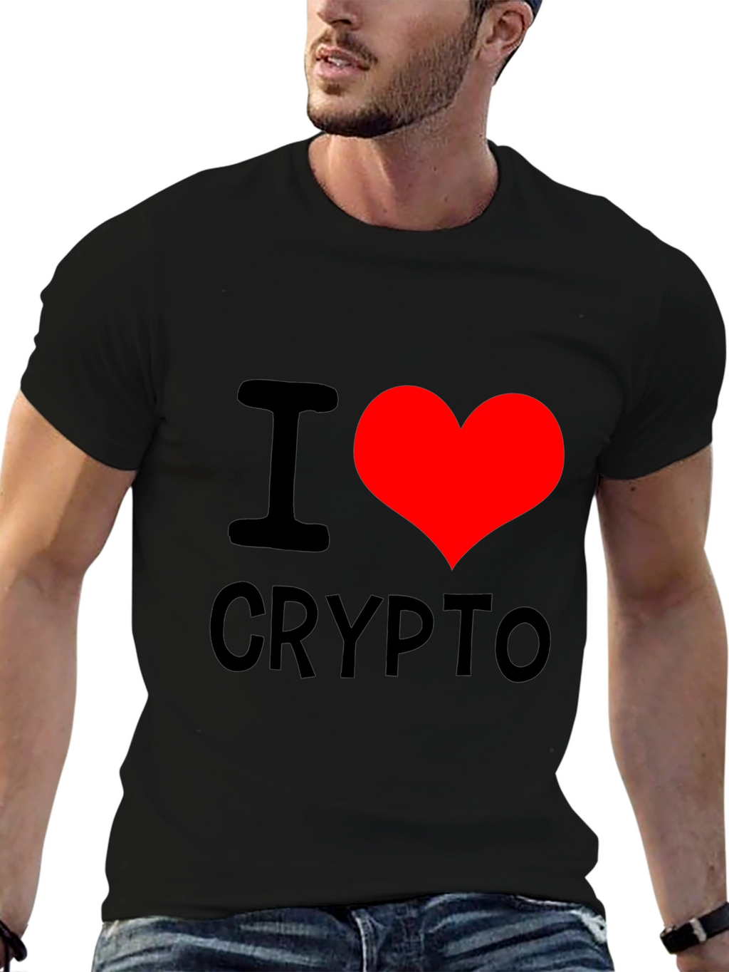 I Heart Crypto Black T-Shirt - Cryptocurrency Lover Tee