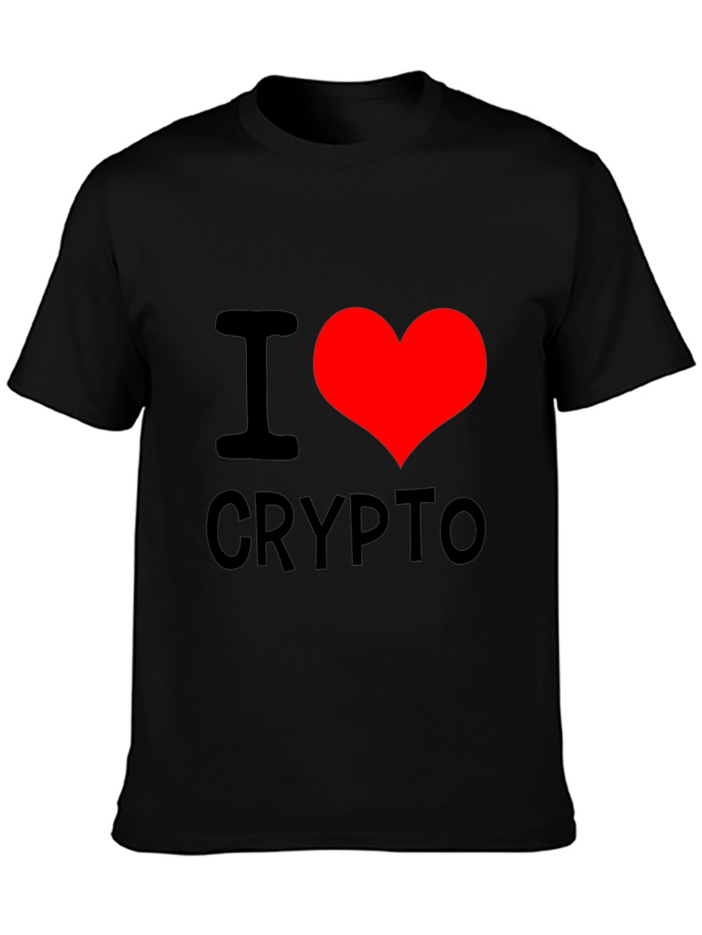 I Heart Crypto Black T-Shirt - Cryptocurrency Lover Tee