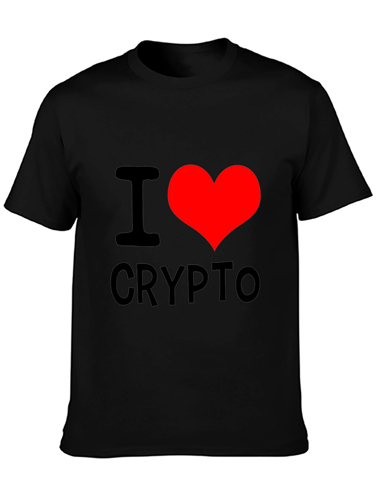 I Heart Crypto Black T-Shirt - Cryptocurrency Lover Tee