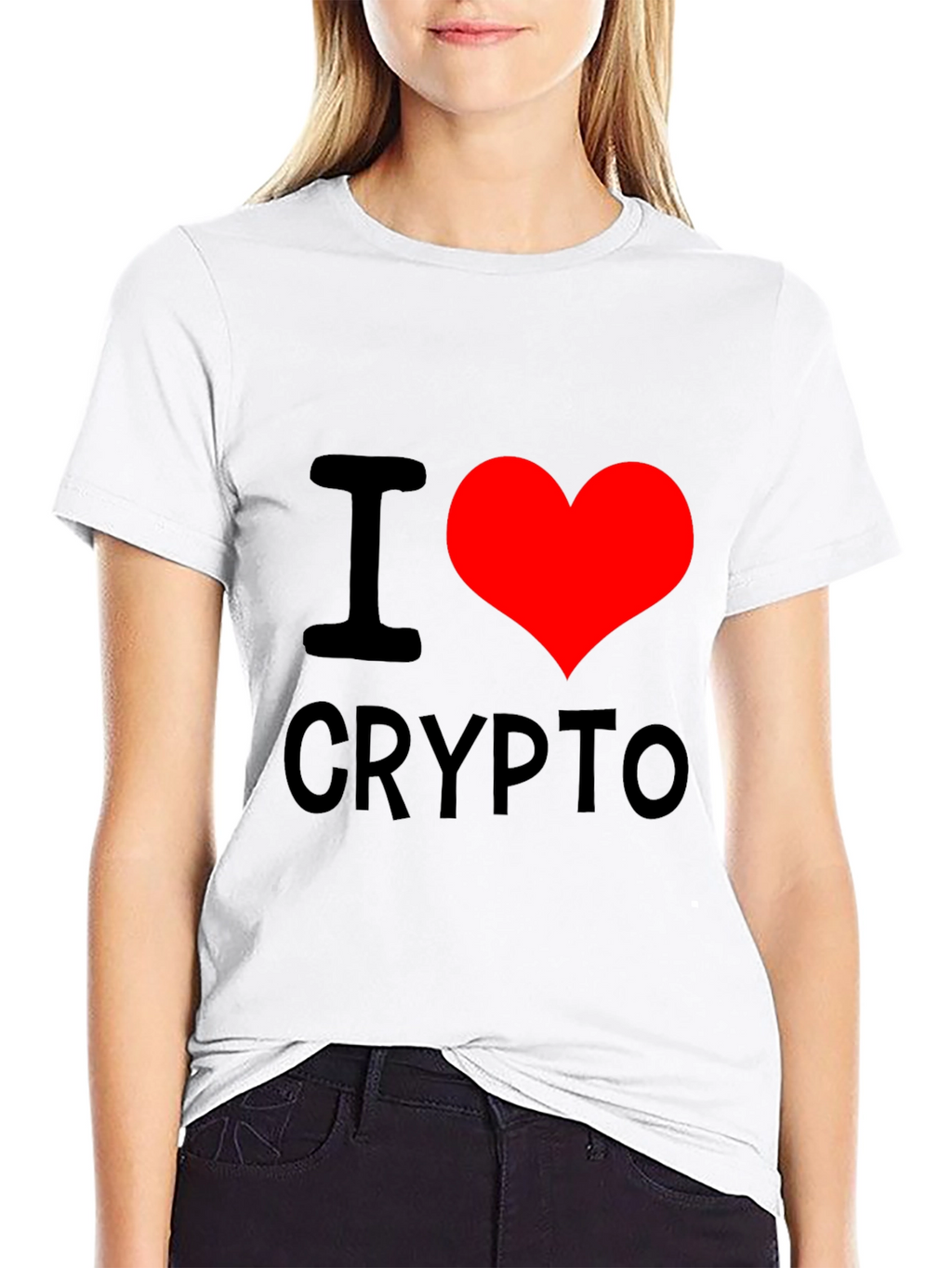 I Heart Crypto Black T-Shirt - Cryptocurrency Lover Tee