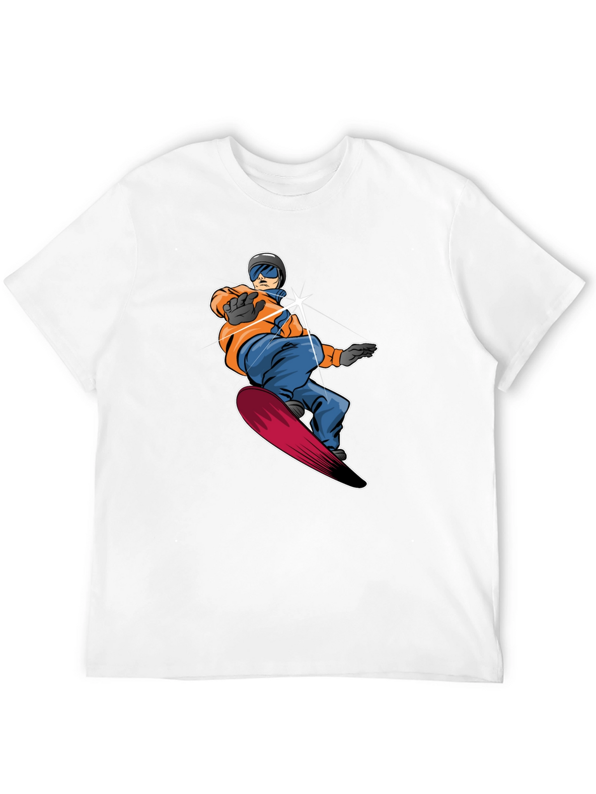 Cool Snowboarder Graphic Tee - Black Cotton