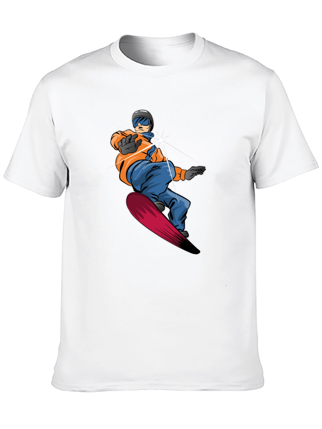 Cool Snowboarder Graphic Tee - Black Cotton