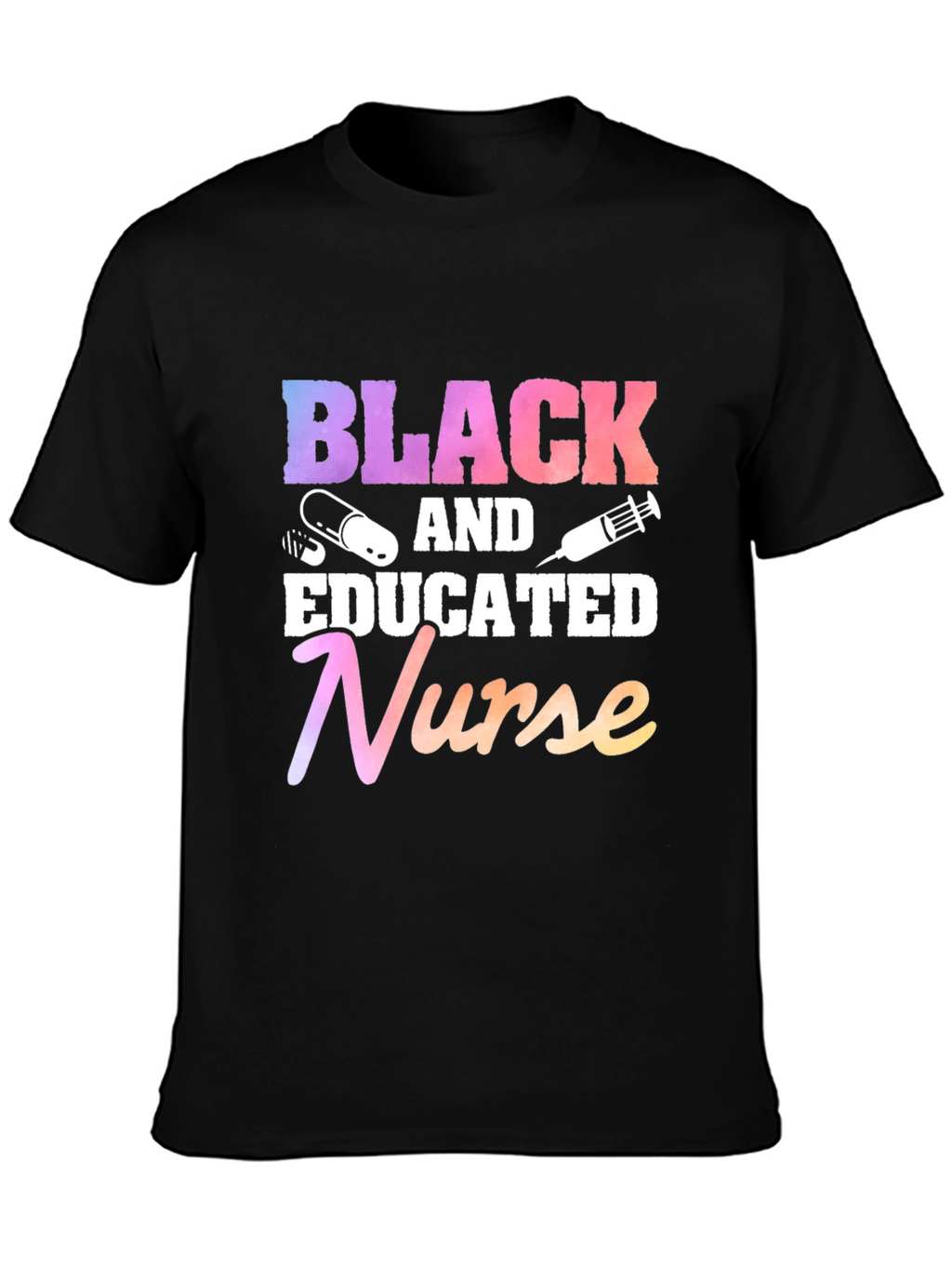 Black Educated Nurse Graphic T-Shirt