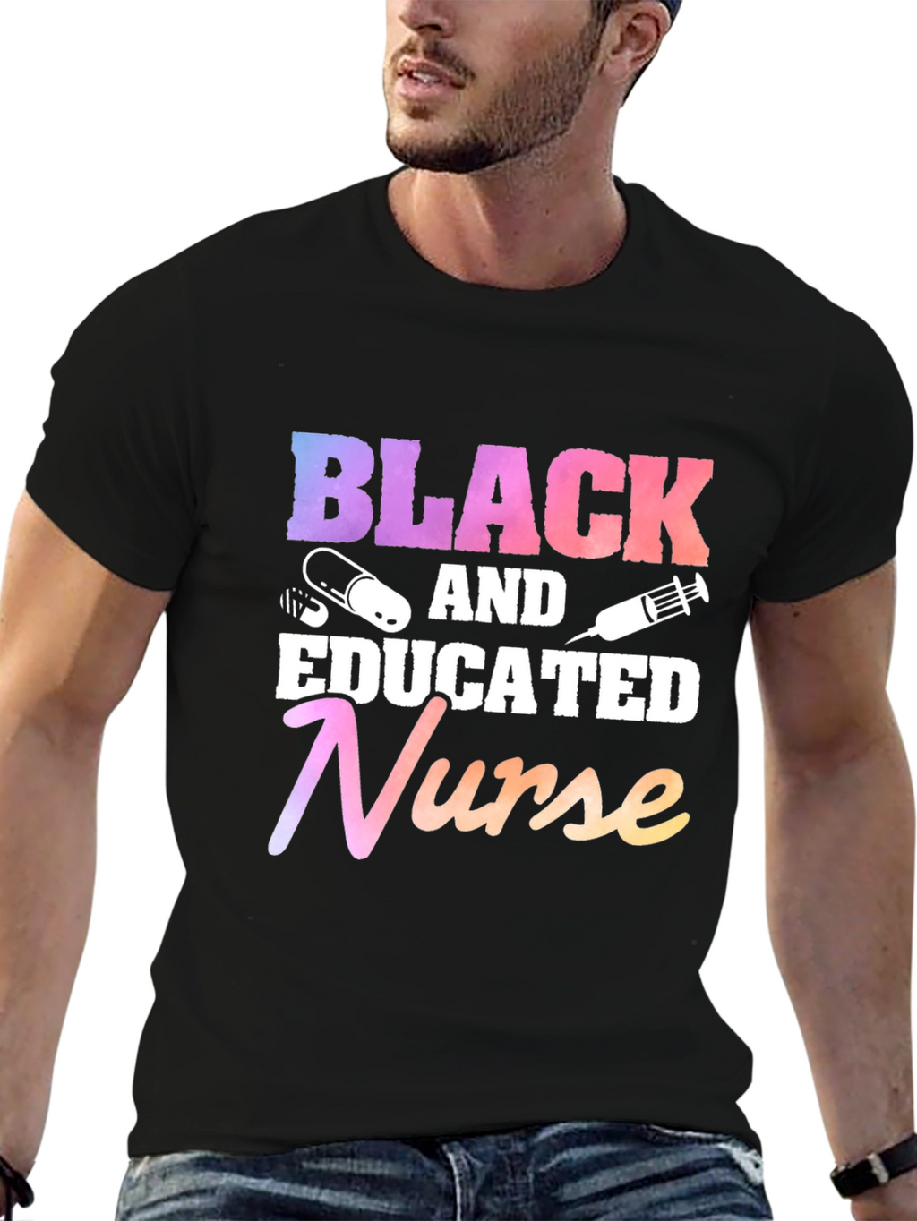 Black Educated Nurse Graphic T-Shirt