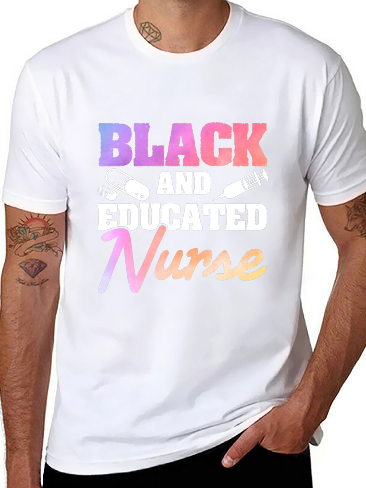 Black Educated Nurse Graphic T-Shirt