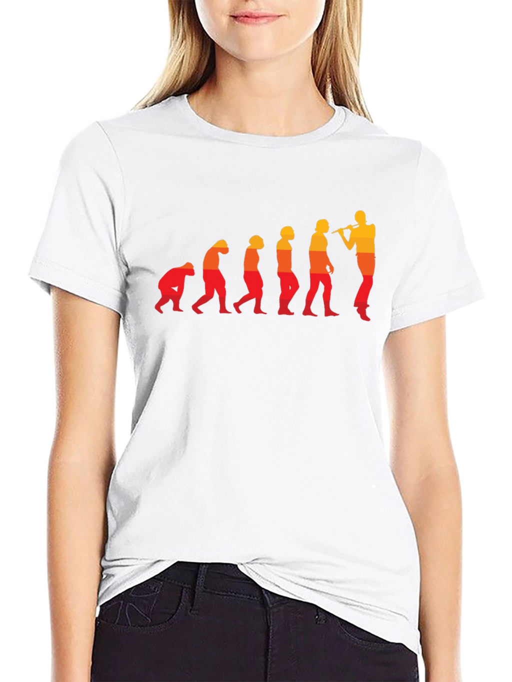 Evolution of Flute Player T-Shirt