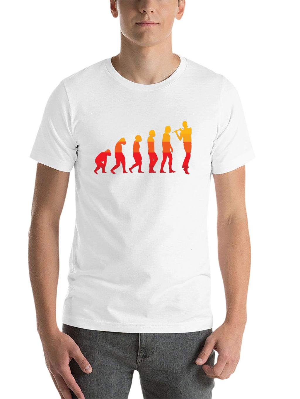 Evolution of Flute Player T-Shirt
