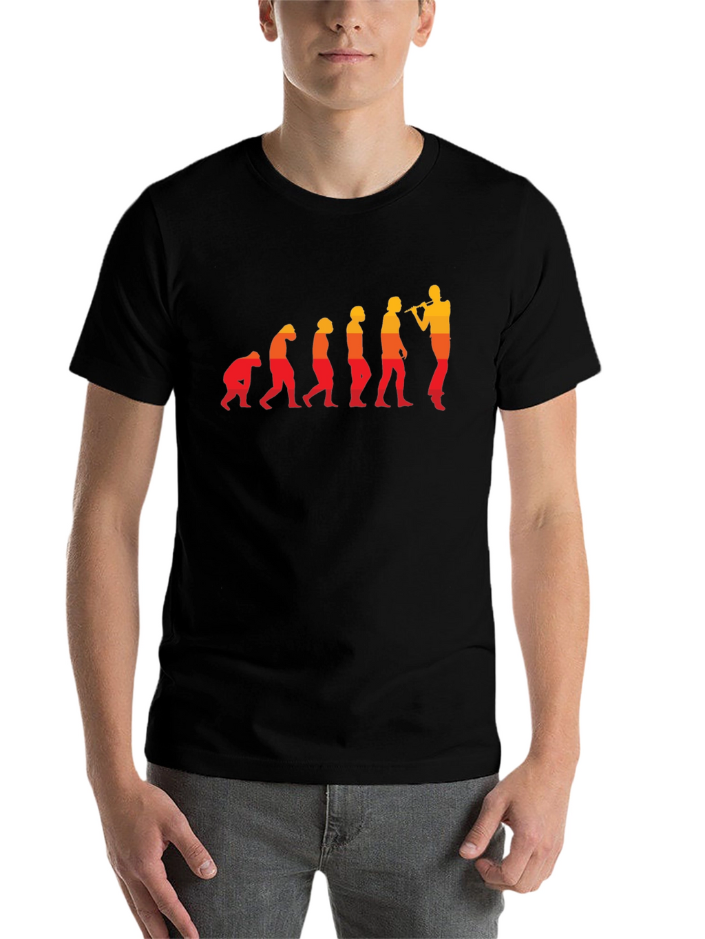 Evolution of Flute Player T-Shirt